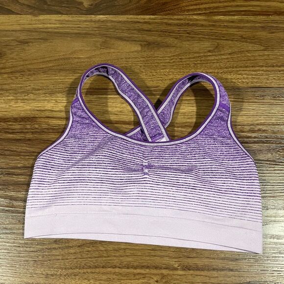 Aerie Seamless Crossback Sports Bra Womens Size Medium Purple Ombre - Picture 1 of 5